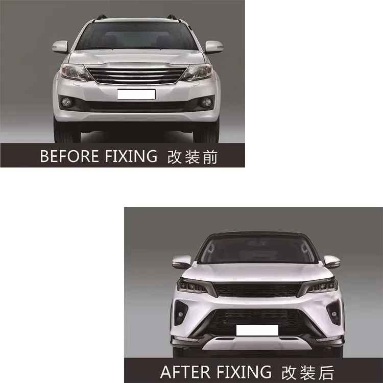 High Quality 2012- 2015 Upgrade 2021 Style Body Kits Front Bumper Grille Headlights Fender Hood Body Kit for Toyota Fortuner