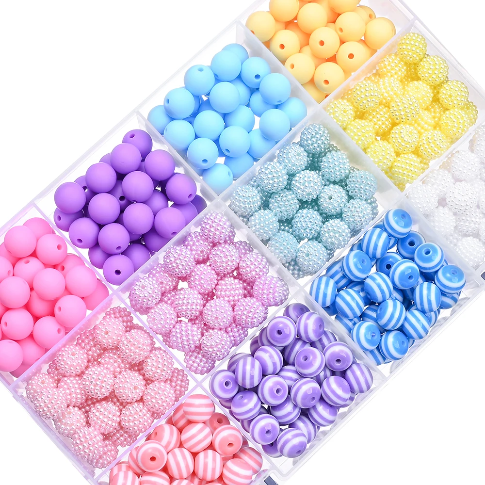 480Pcs New 12mm Baby Silicone Round Beads Pacifier Chain Accessories Beads Chew Teething Teethers Nursing Shower Gifts BPA Free