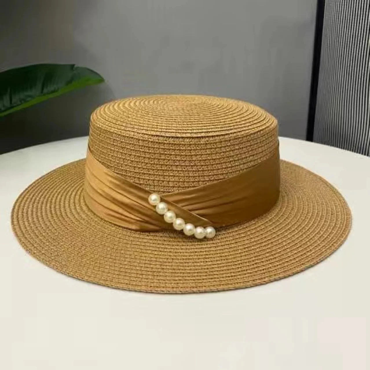 Summer Straw Sun Hats for Women Ladies Fashion Flat Brim Ribbon Outdoor Beach Sun Hat Travel Dress Cap Female Casual Panama Hats