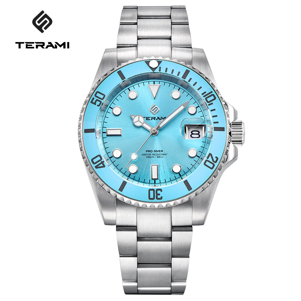 TERAMI Top Brand 40MM Ceramic Bezel Mechanical Men Watches Luxury NH35 Super Lume Sapphire Mirror Dive Wristwatches reloj hombre