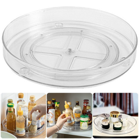 Turntable Organizer Multifunction Clear Rotating Storage Trays Plastic Kitchen Turntable Spice Rack Cosmetic Makeup Organizer