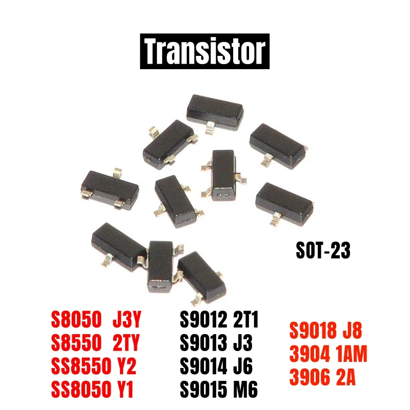 50PCS New Original MMBT3904 MMBT3904LT1 1AM S8050 J3Y SS8050 S9012 S9013 S9014 S9015 S8550 SS8550 S9018 MMBT3906 SMD transistor