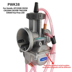 PWK38 Carburetor For Honda  ATC250R CR250 CR250M CR250R TRX250R CR500 FourTrax 250 Carb Keihin 38mm PWK Carburador CR250SX CR