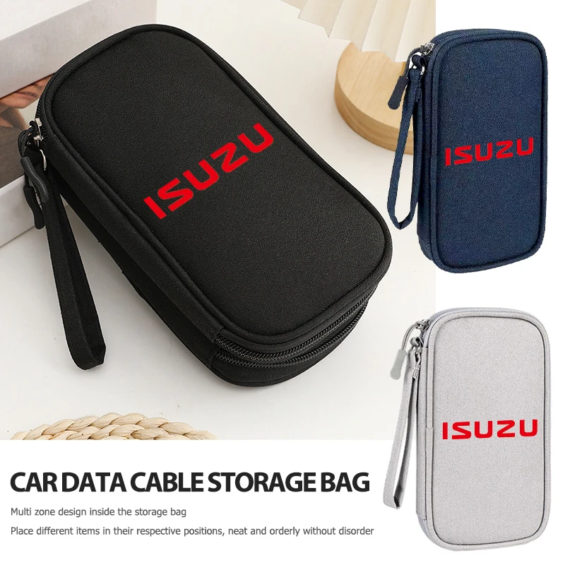 Bolsa de almacenamiento portátil para línea de datos de teléfono para coche, accesorios para Isuzu D-MAX D MAX Dmax I II WFR VAN NFR ATV TROOPER 4X4 WFR VAN