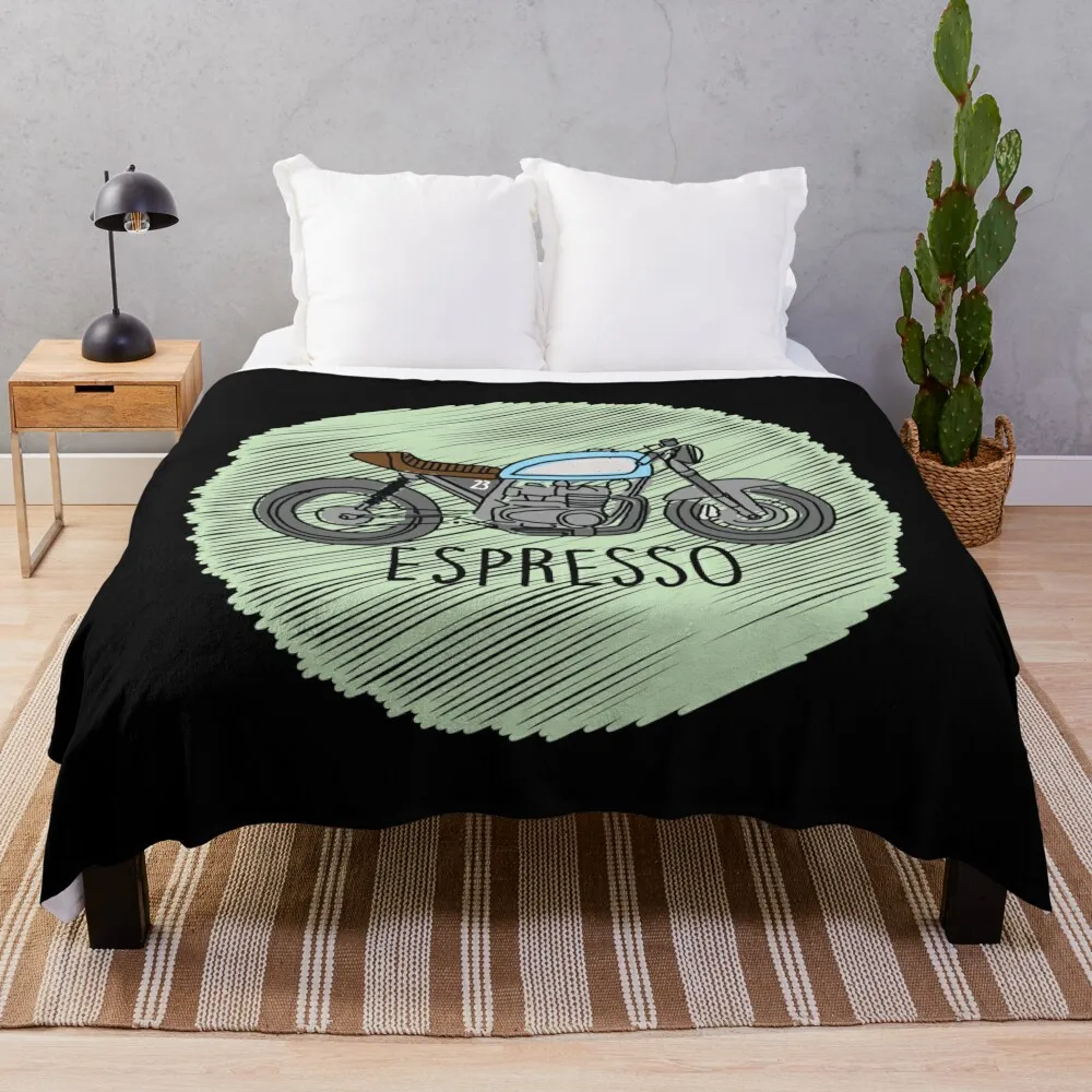 Espresso - Cafe Racer Throw Blanket Decorative Sofa Thermals For Travel Softest For Baby Blankets