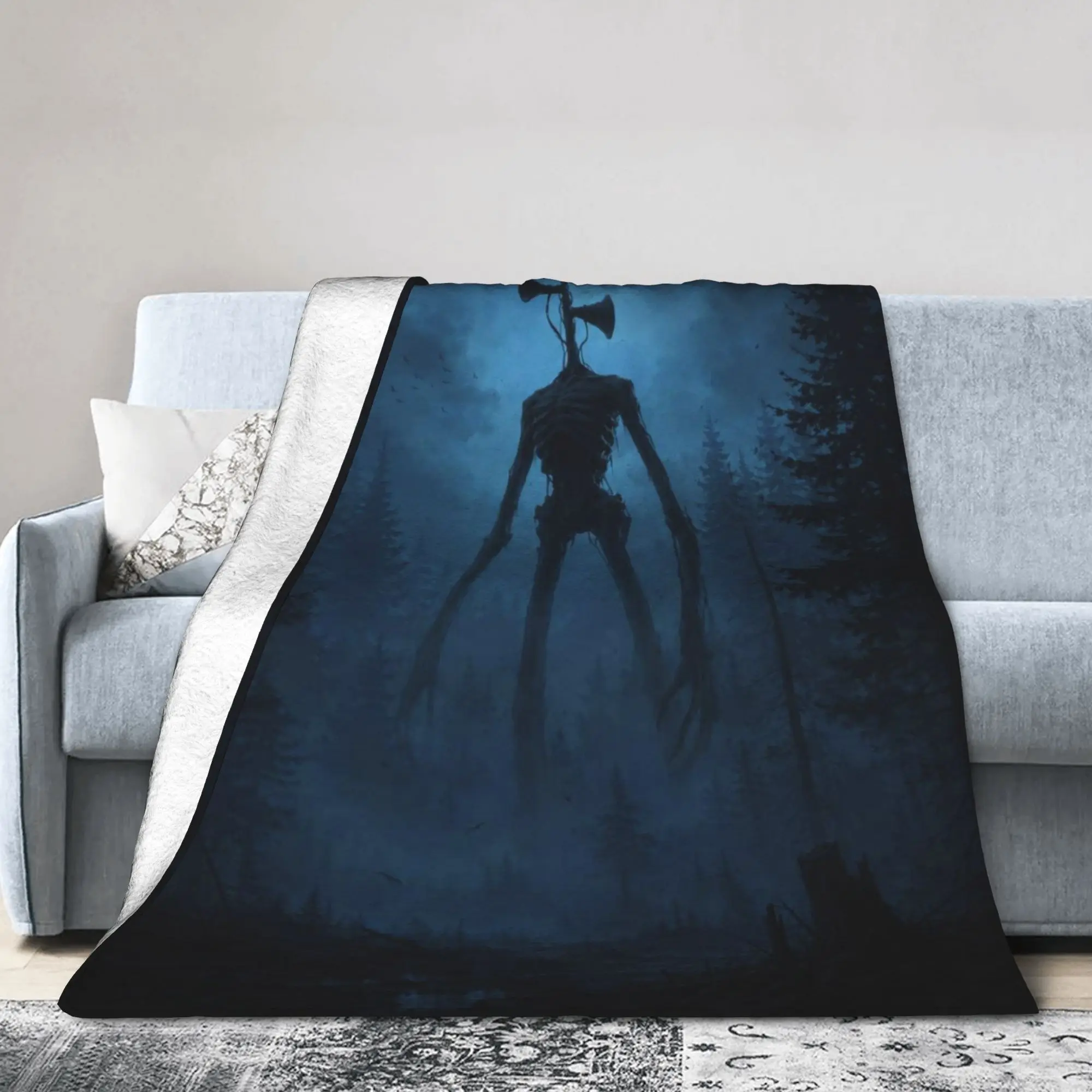 New Siren Head In Dark Forest Blanket Super Soft Flannel  Relax Throw Blankets Machine Washable
