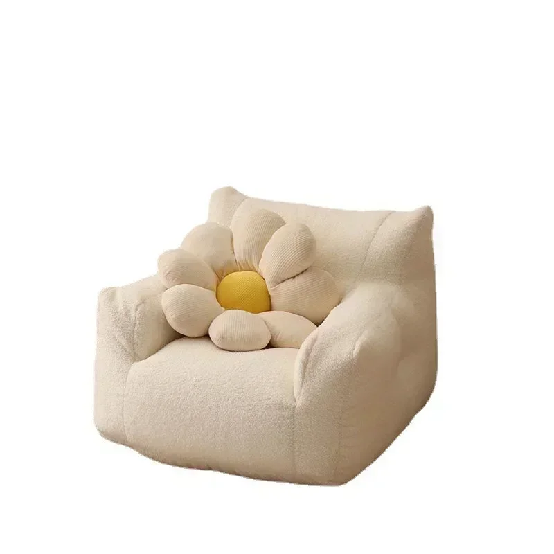 Niedliches Kindersofa, kleiner Stuhl, abnehmbar, waschbar, modernes, minimalistisches Sofa, faule Lesestühle, Baumwollleinen, Lammwollstoff