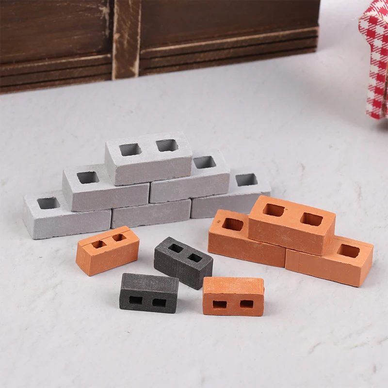 20/50Pcs Building Set Miniature Tiles Mini Dollhouse  Cinder Blocks Model Fake Tile Dollhouse Kitchen Garden Accessories