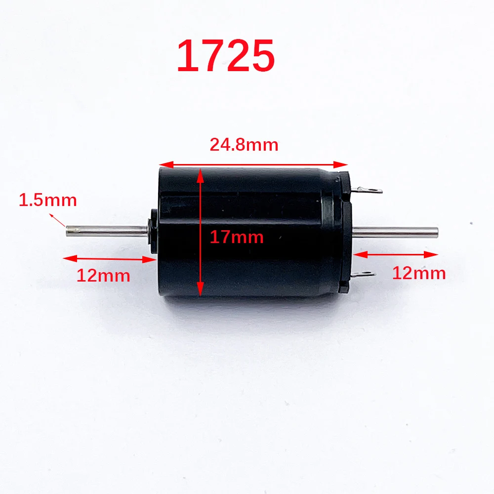 1PC 8mm 10mm 12mm 15mm 17mm 816 1020 1215 1725 7-pole Rotor DC 12V Dual Shaft Coreless Motor For Rail Train Model