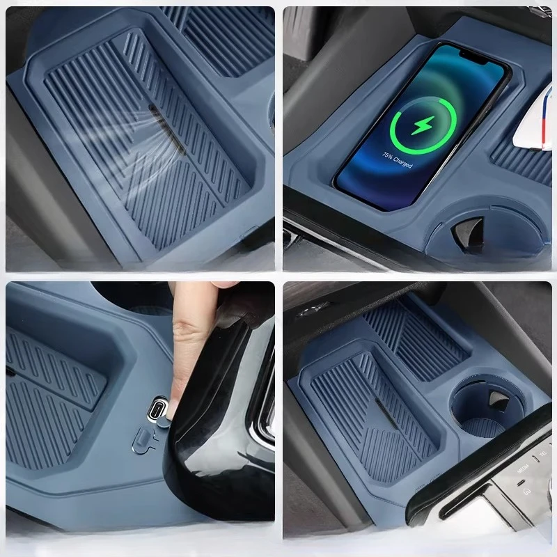 

Для 25 BMW, новая 5 серии I5, подушка для беспроводной зарядки с центральным управлением, защитный чехол для подставки для воды 525 530, салон автомобиля