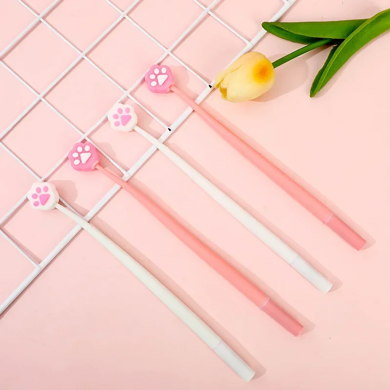 24Pcs Wholesale creative cute cat claw rocking music gender neutral pen, cartoon modeling gifts student stationery