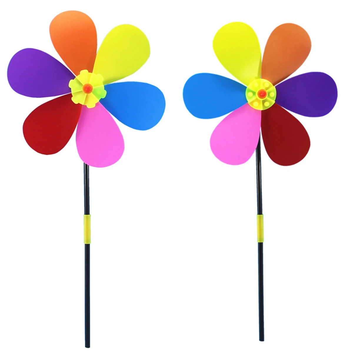

Colorful Sun Petal Windmill Toy Six Petals Lightweight for Kids Yard Garden Decoration Easy Assembly Plastic Outdoor Fun Floral