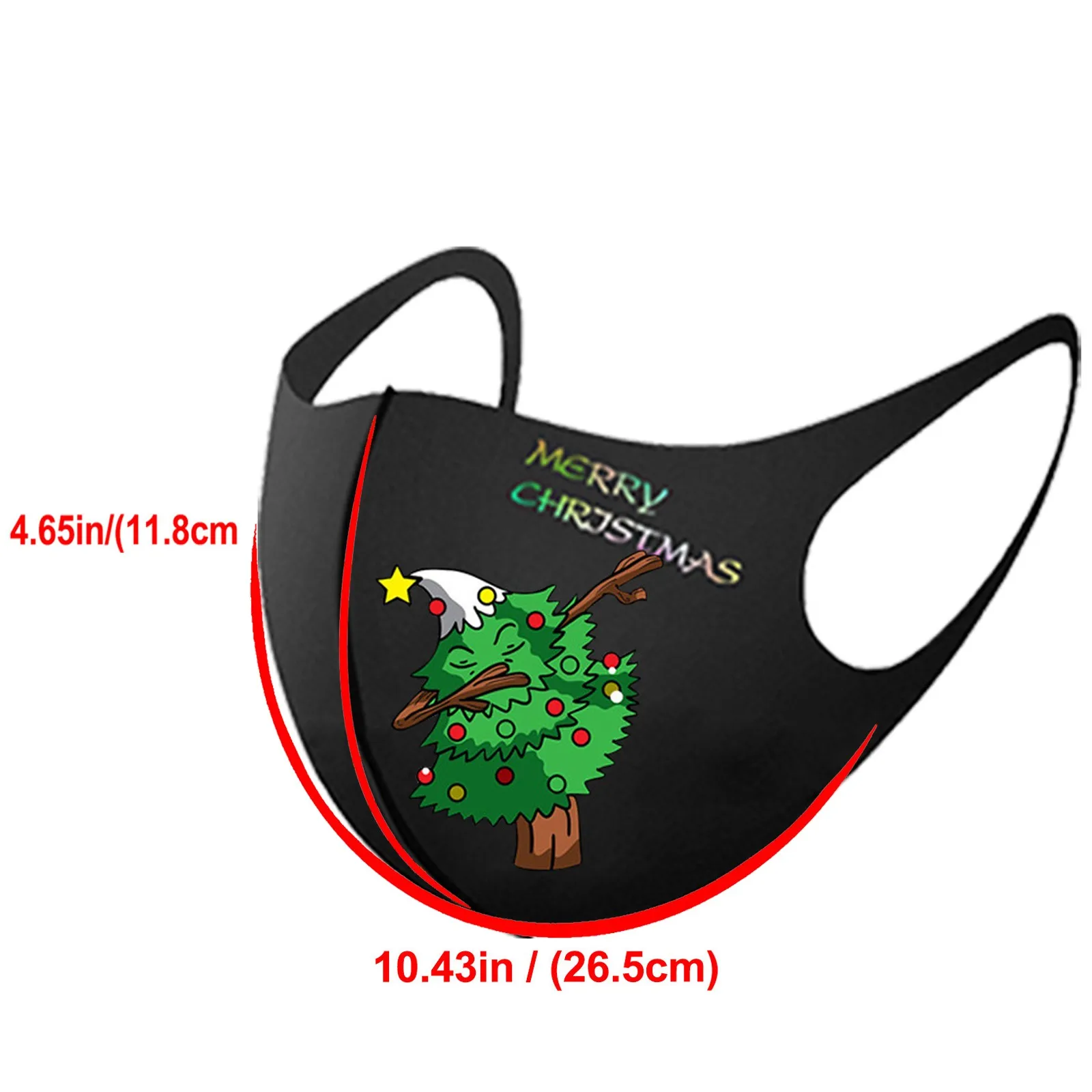 Christmas Cotton With Various Fashionable Printed Masks Black Breathable Comfortable Reusable Cleaning 3d Design Feel Mask