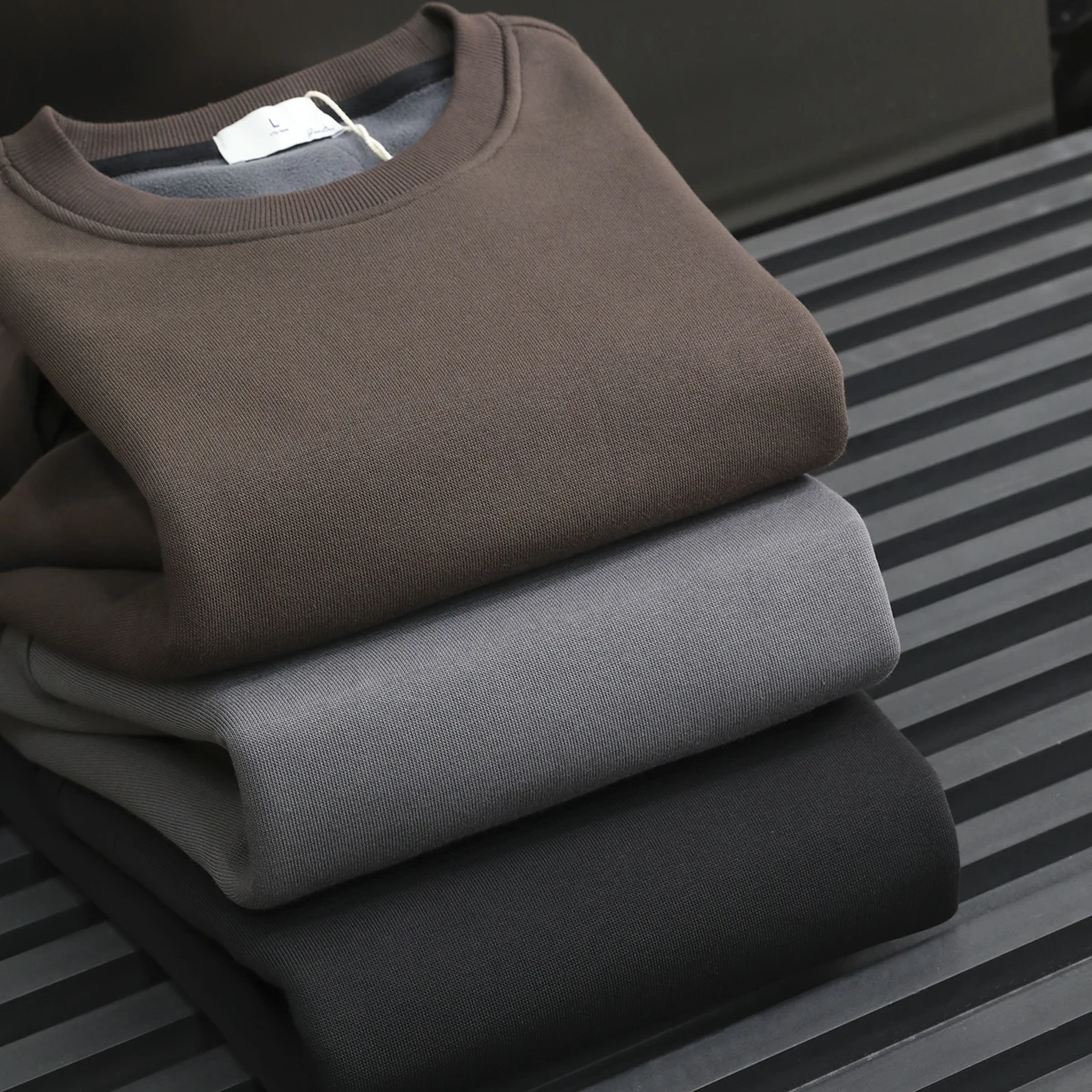 

Thiened One-Piece Fce Men's Casual Sweatirt Sli Versatile Autumn Winter Leisure Faionable round Ne Lo...