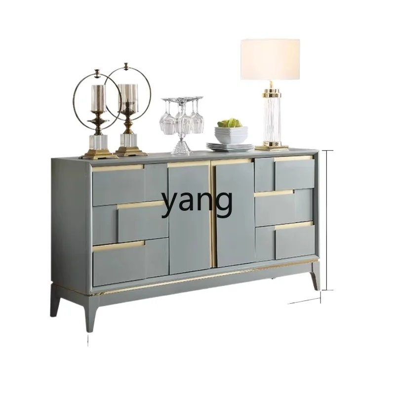 

LTT American minimalist creative entrance cabinet light luxury modern decorative cabinet living room solid wood storage cabinet