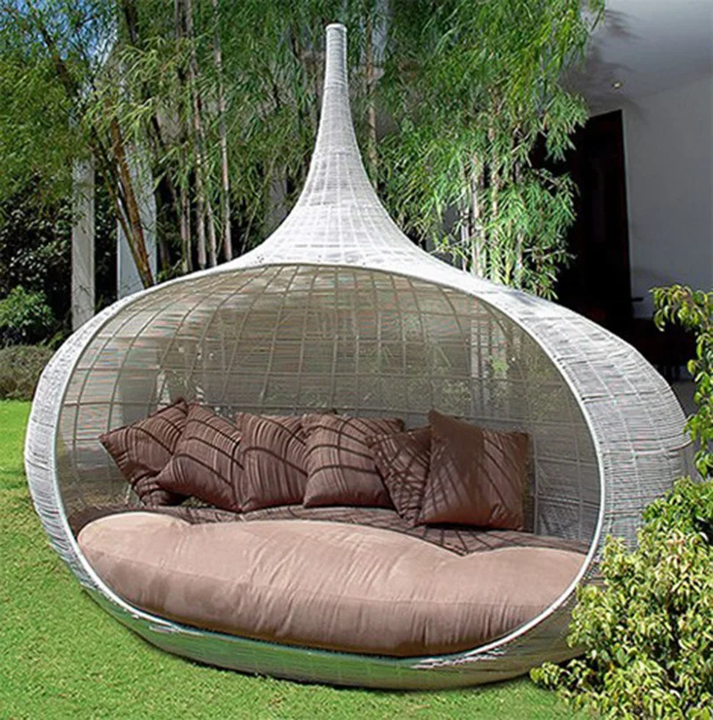 

Outdoor leisure bed sofa rattan furniture garden courtyard villa B&B Park scenic spot outdoor awning bed