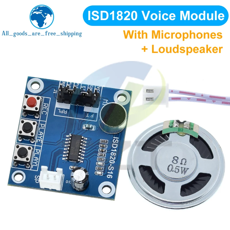 TZT ISD1820 recording module voice module the voice board telediphone module board with Microphones + Loudspeaker image 3