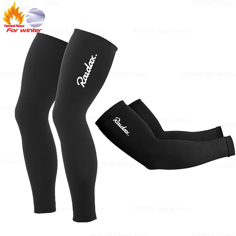 Raudax 2024 High Elasticity Warm Fleece Arm Warmers, Sports Bike Sleeves, Cycling Leg Warmers, Winter, High Quality