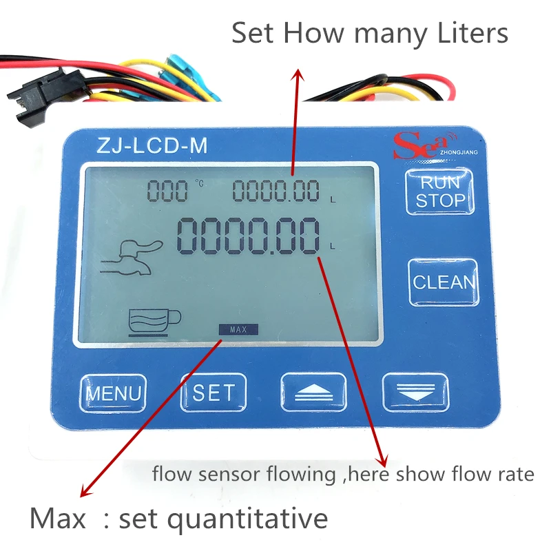 ZJ-LCD-M Display Controller for Hall Flow Sensor Total Flow and Set How Many Liquid Out Quantitative