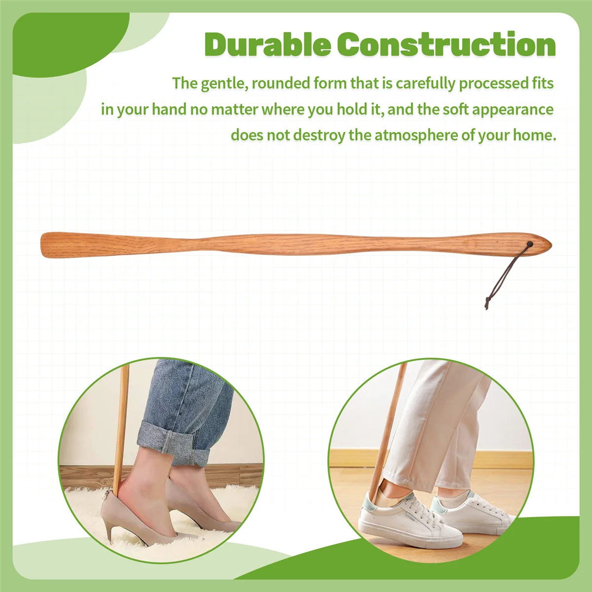 A44TLong Рожок для обуви, который не изгиб на талии Деревянный рожок для обуви Bella Long 75 см, модное деревянное зерно