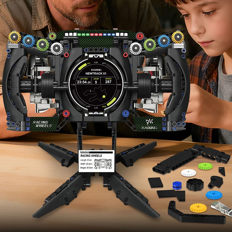 

В НАЛИЧИИ MOC творчество технические гонки моделирование рулевое колесо строительные блоки кирпичи сборка DIY игрушки для мальчиков подарочный набор