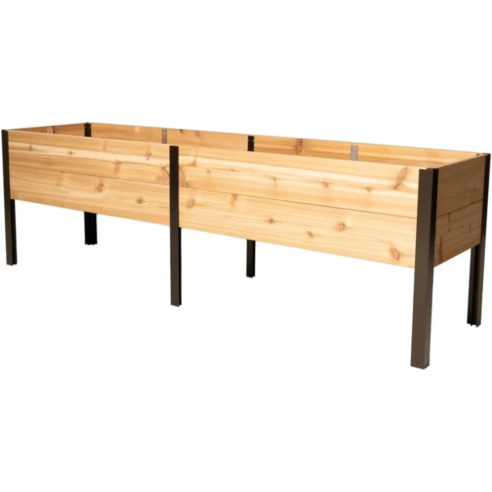

Gardener's Supply Company Raised Garden Bed Elevated Cedar Planter Box | 2' x 8' Self-Watering Standing Garden for Outdoor Plant