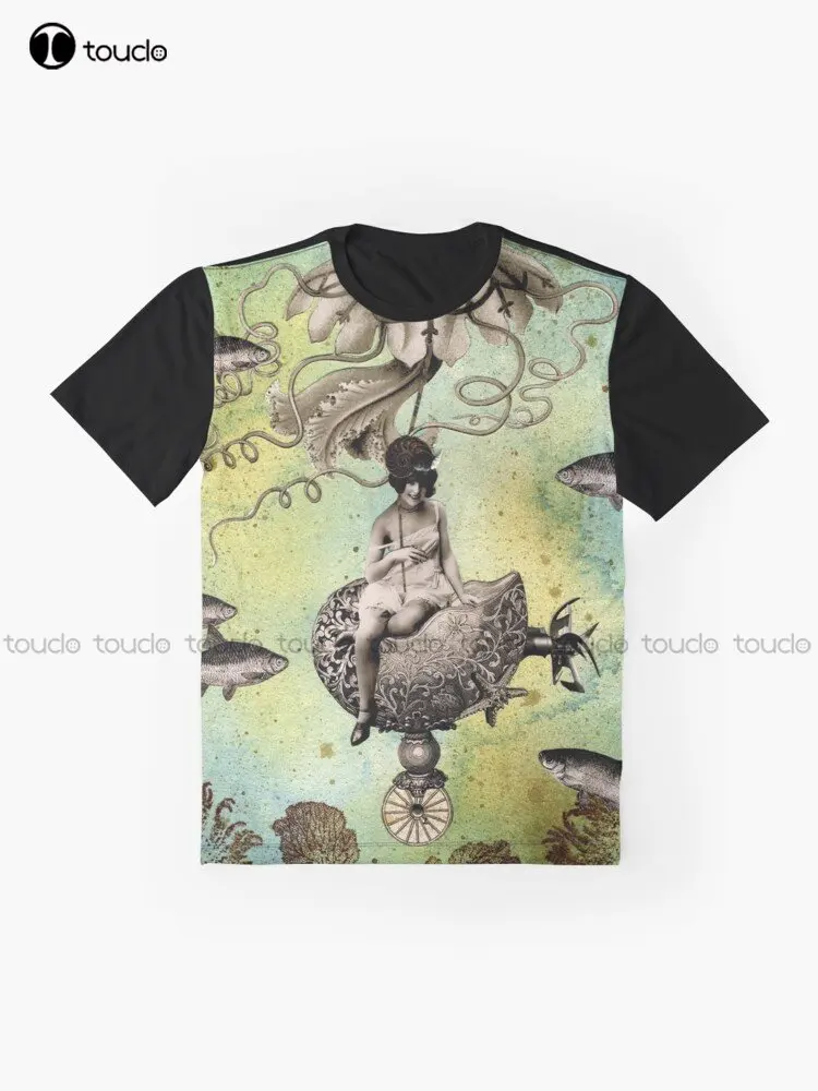 Undersea Steampunk: Aurelia & Her Jelly Cruiser Graphic T-Shirt Custom Aldult Teen Unisex Digital Printing Tee Shirts Xxs-5Xl