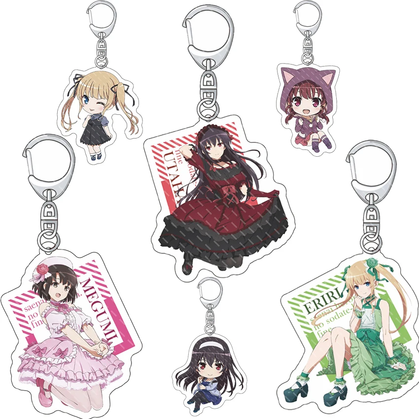55MM Anime ‌ Saekano: Wie man eine langweilige Freundin großzieht ‌   Acryl-Schlüsselanhänger Aki Tomoya Katō Megumi Kasumigaoka Utaha Figuren Geschenke
