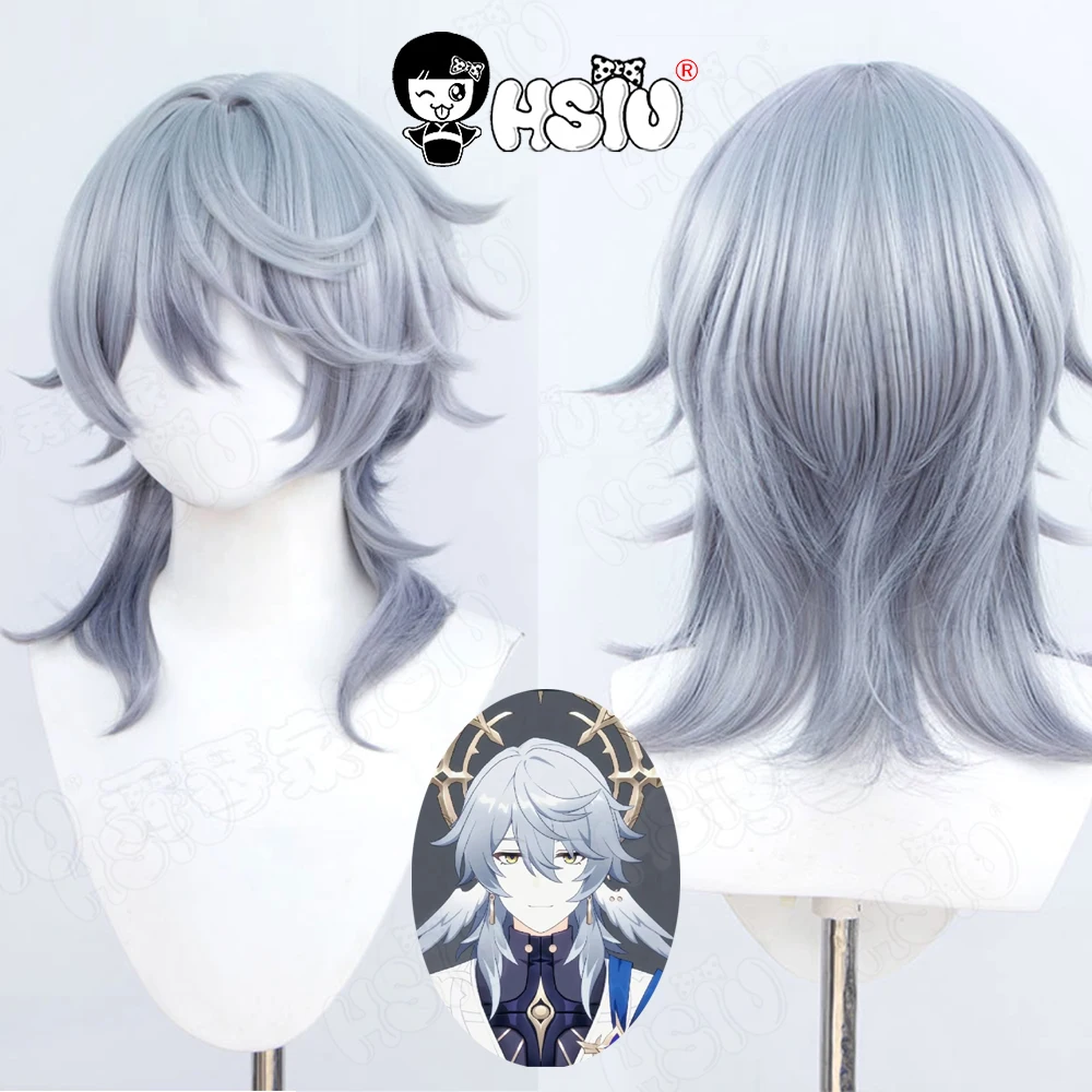 Sunday Cosplay Wig Fiber synthetic wig Game Honkai Star Rail Cosplay Wig「HSIU 」Gray Blue Mixed dark gray Short Wig+Wig Cap