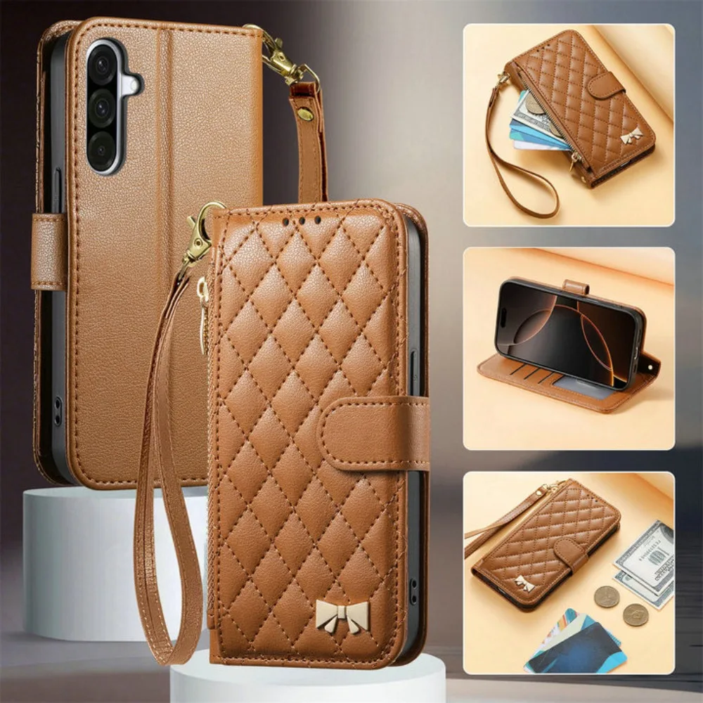 Crossbody Zipper Leather Wallet Case For Samsung Galaxy A55 A35 A25 A15 A05S A54 A34 A24 A14 A53 A33 A23 A13 5G 4G Cover