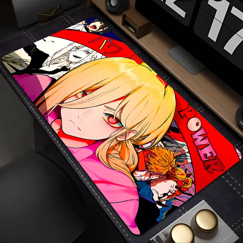 

Mousepad Laptop Mouse Pad Office PC Accessories C-chainsaw Man Power Keyboard Pad Rubber Cup Mat Soft Mouse Mat Large Desk Mat