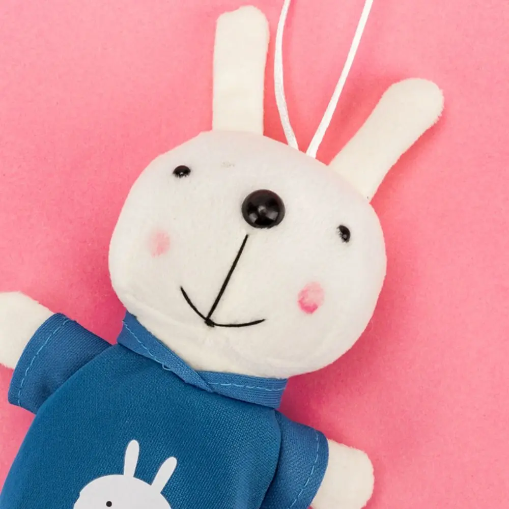 Portable Simple Plush Rabbit Pencil Bag Kawaii Cartoon Student Pencil Case Large Capacity Creative Stationery Storage Box Gifts