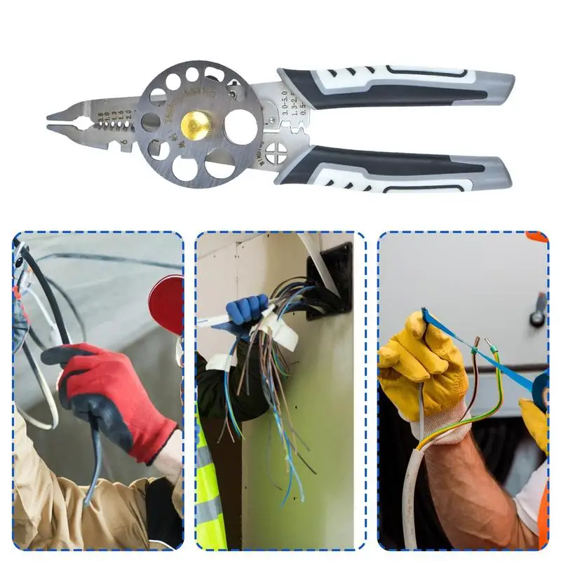 전자 케이블 스트리퍼 휴대용 와이어 필러 도구, 다목적 전문 와이어 크림핑 커팅 플라이어, 전기 수리 작업