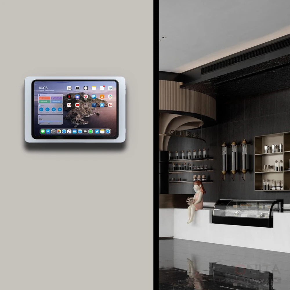 

Магнитное настенное зарядное устройство EMONITA с чехлом для iPad iPad Pro 11 дюймов и 13 дюймов. (M4/M5), магниты для быстрой зарядки POE и постоянного тока до 18 Вт