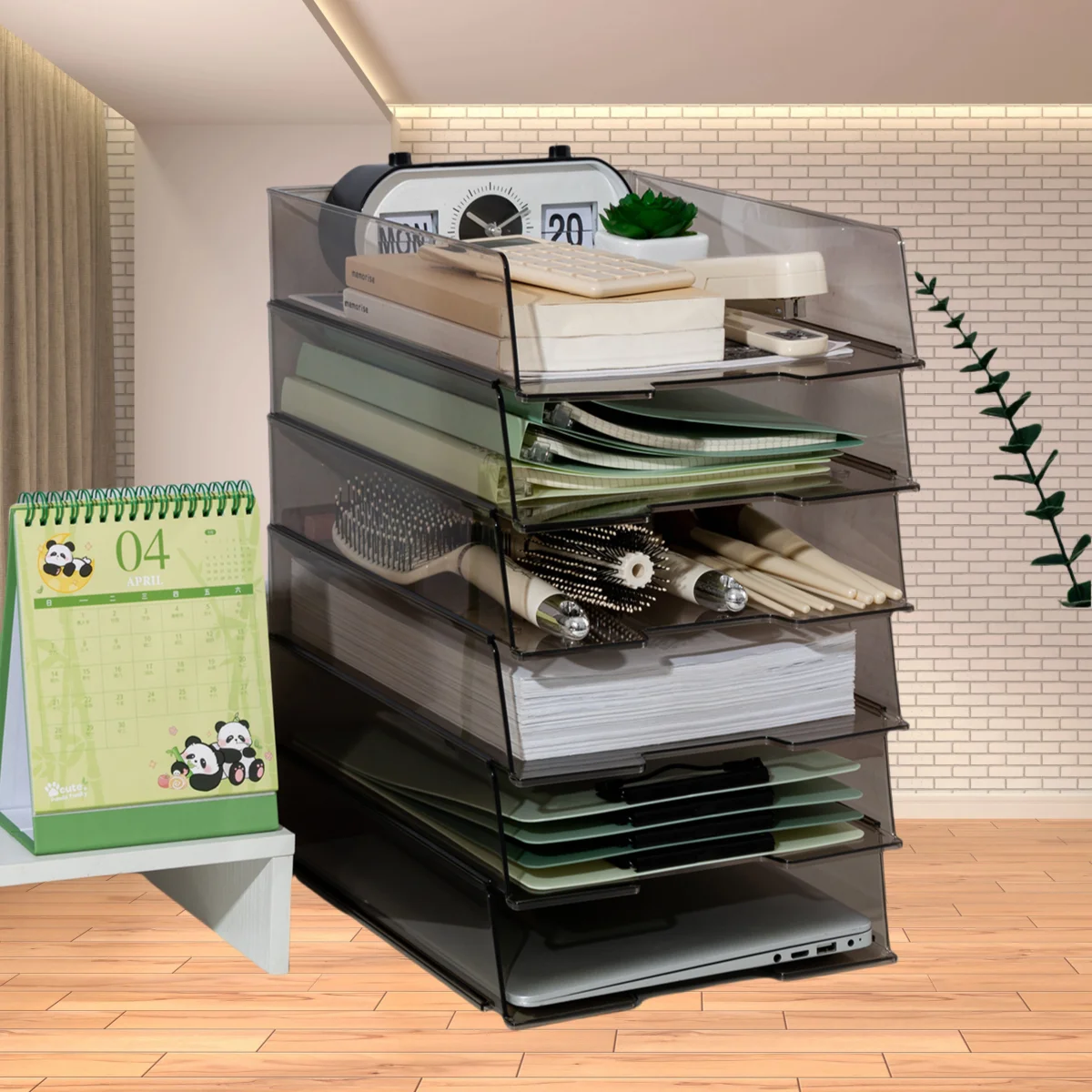 

Multi-Layer Storage Rack Organizing Box Desktop Storage Box A4 Drawer-Type Information File Column Desk File Holder Can Be Stacked