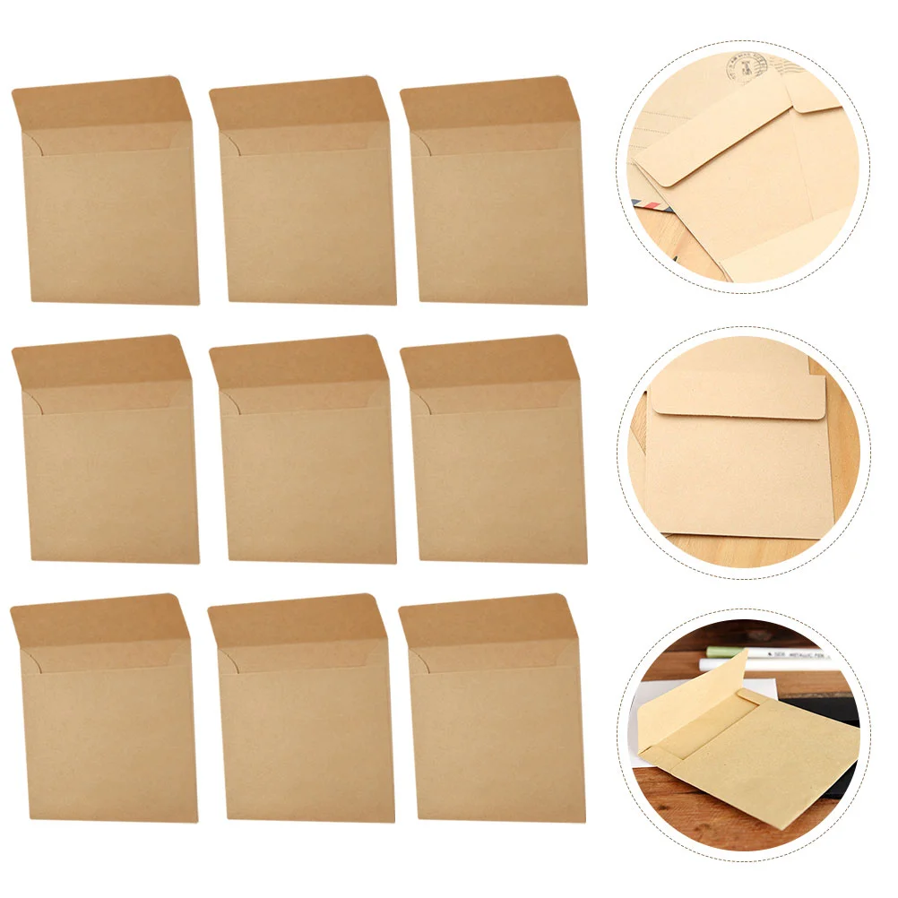 100 stuks kleine kaarten pakketten enveloppen kraft envelop notitie enveloppen munt blanco papier