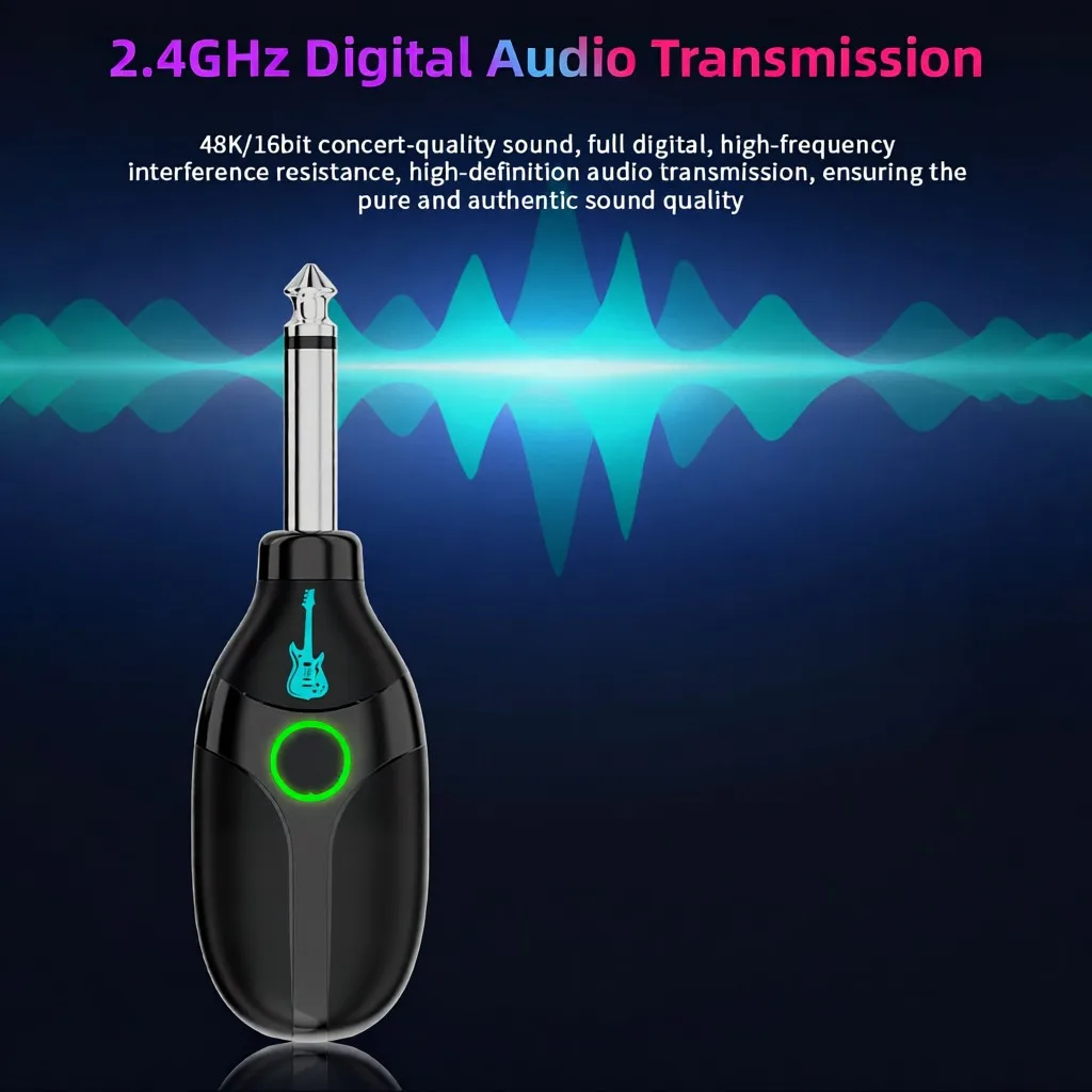Wireless Audio Transmitter: 30m Range 12ms Low Latency 48K/16bit HD Audio - 4 Channel Multi-Device 320mAh Rechargeable HiFi