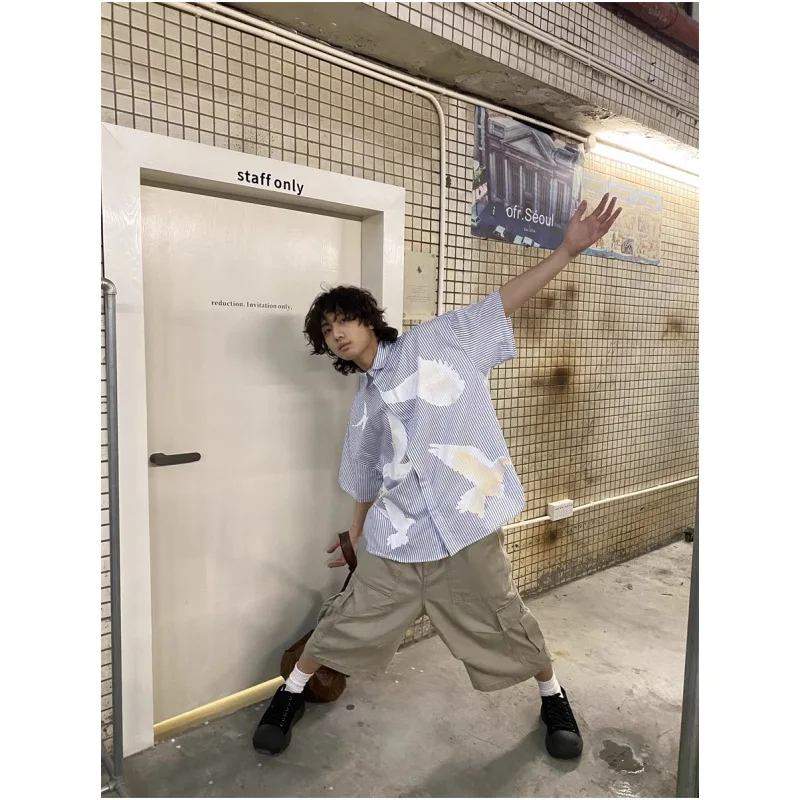 2026 Summer New Men Loose Seven-point Cargo Pants Trendy Comfortable Breathable Casual Street Daily Trousers