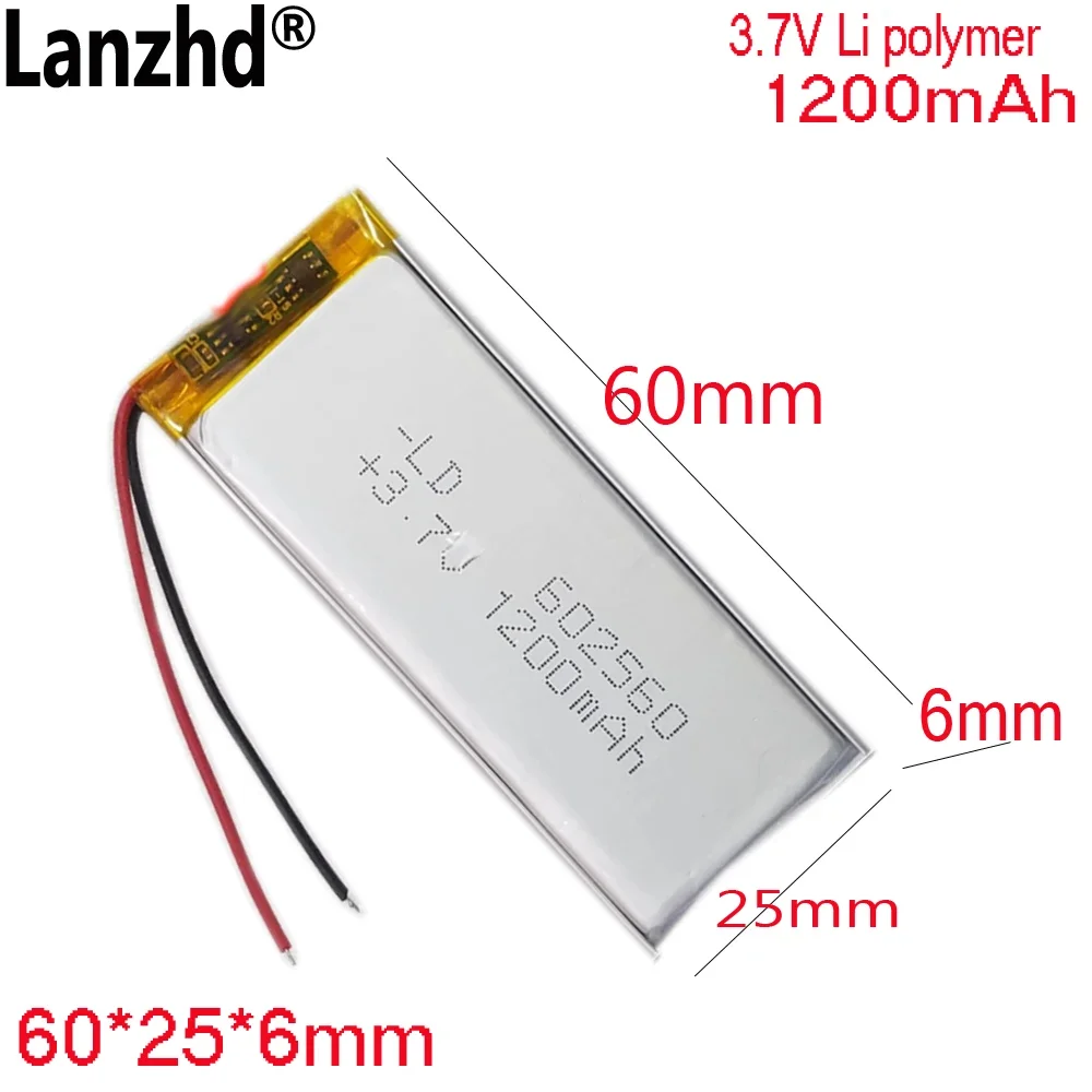 

Li 3.7V battery For Tire pressure Recorder battery 1200mAh 602560 602565 603060 653060 802560