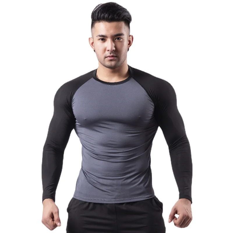 Men's Fleece Lined Thermal Workout Sets Gym Sports Wear Quick Dry Compression Shirts Elastic Tights for Running Training