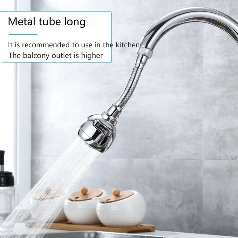 4PCS 360° Movable Kitchen Faucet Head Faucet Sprayer Head Replacement Anti -Splash Tap Booster Shower For Kitchen