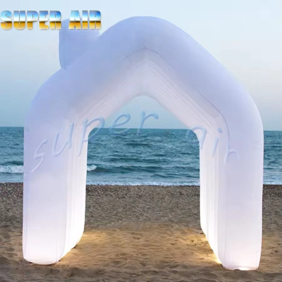 Beautiful outdoor inflatable tunnel arch white inflatable arch for trade show decoration
