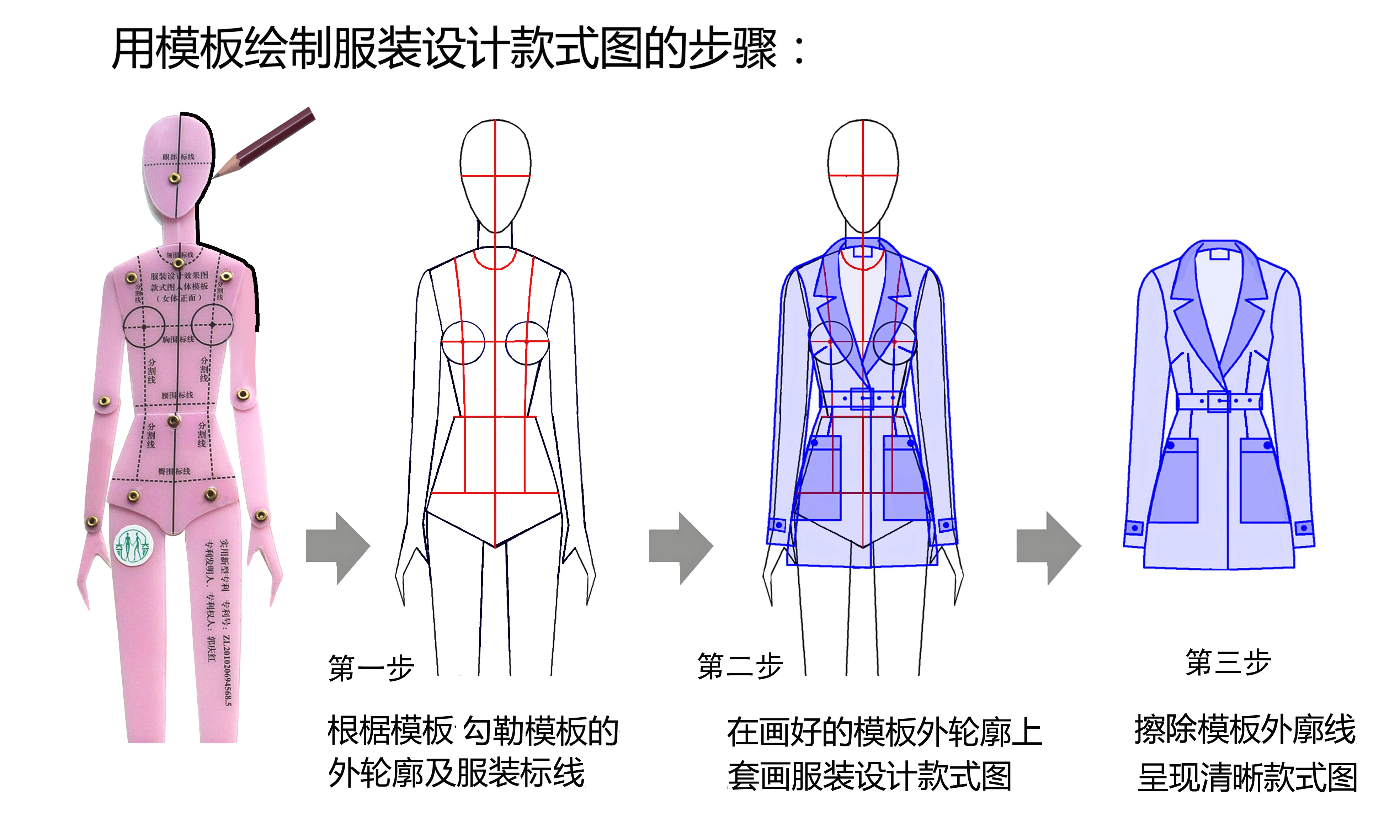 2pcs Fashion Drawing Ruler Garment Design of Human Body Dynamic Hand Drawing Template Ruler Women Effect Drawing Style