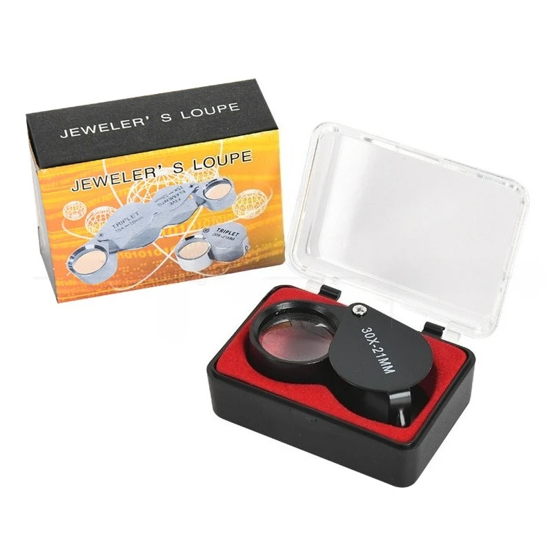 Pocket Jewelry Loupe Jewelers Diamond Eye Magnifying Glass Magnifier Metal Tools For Coins Gems Stamps Watches