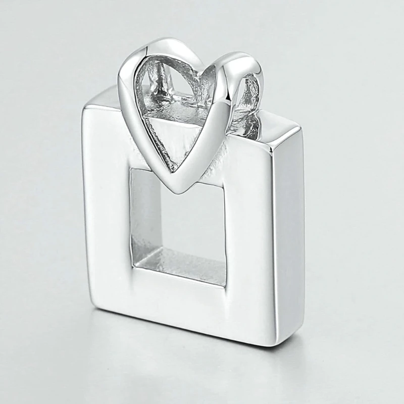 1 Pc Heart Ashes Locket Memorial Jewelry Cremation Box Daily Wear Square Pendant 203C