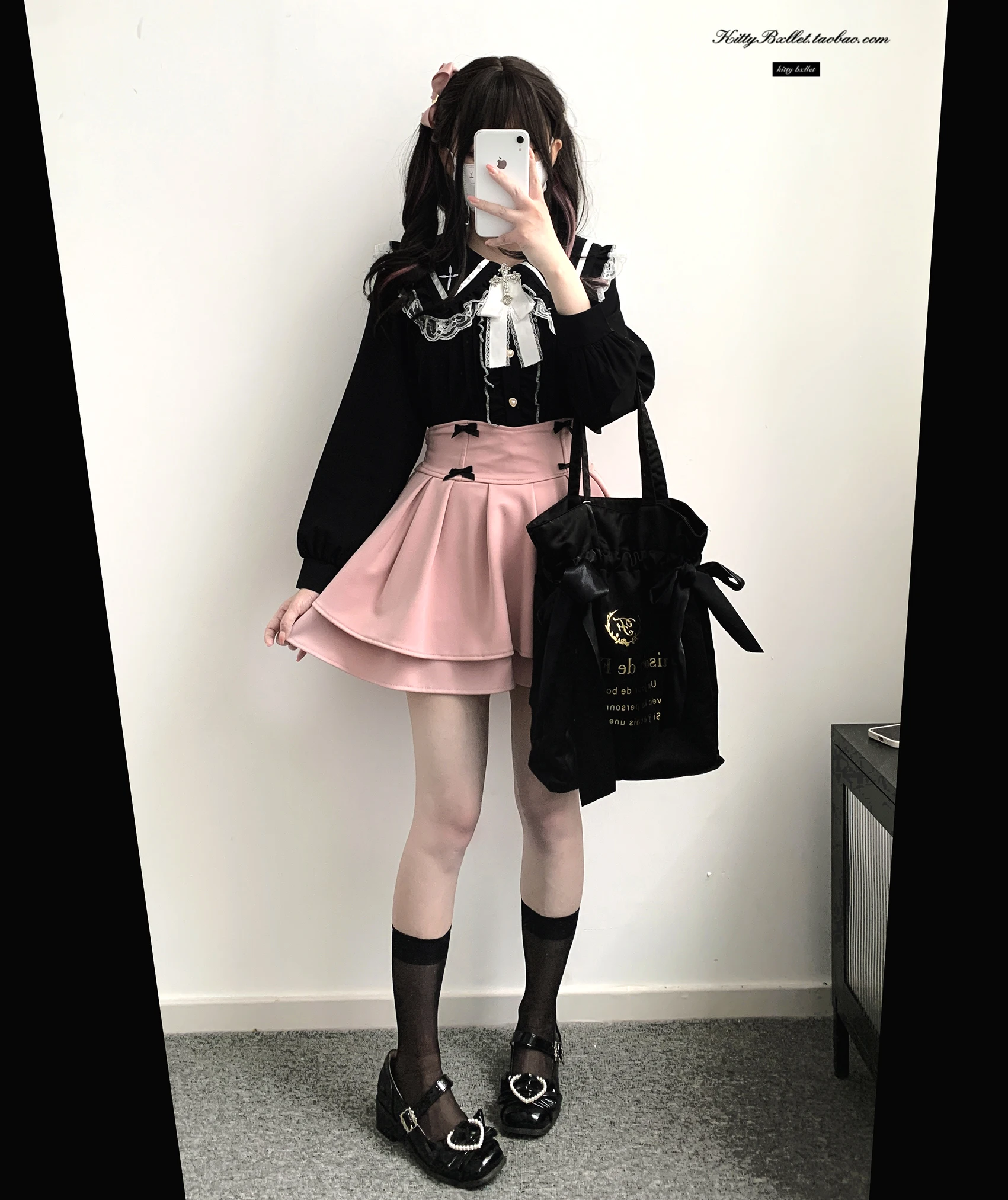 Japanese Mine Series Mass Production Sailor Collar Cross Lace Long Sleeve Shirt Autumn Fashion Sweet Shirt Lolita Girl Lady Tops