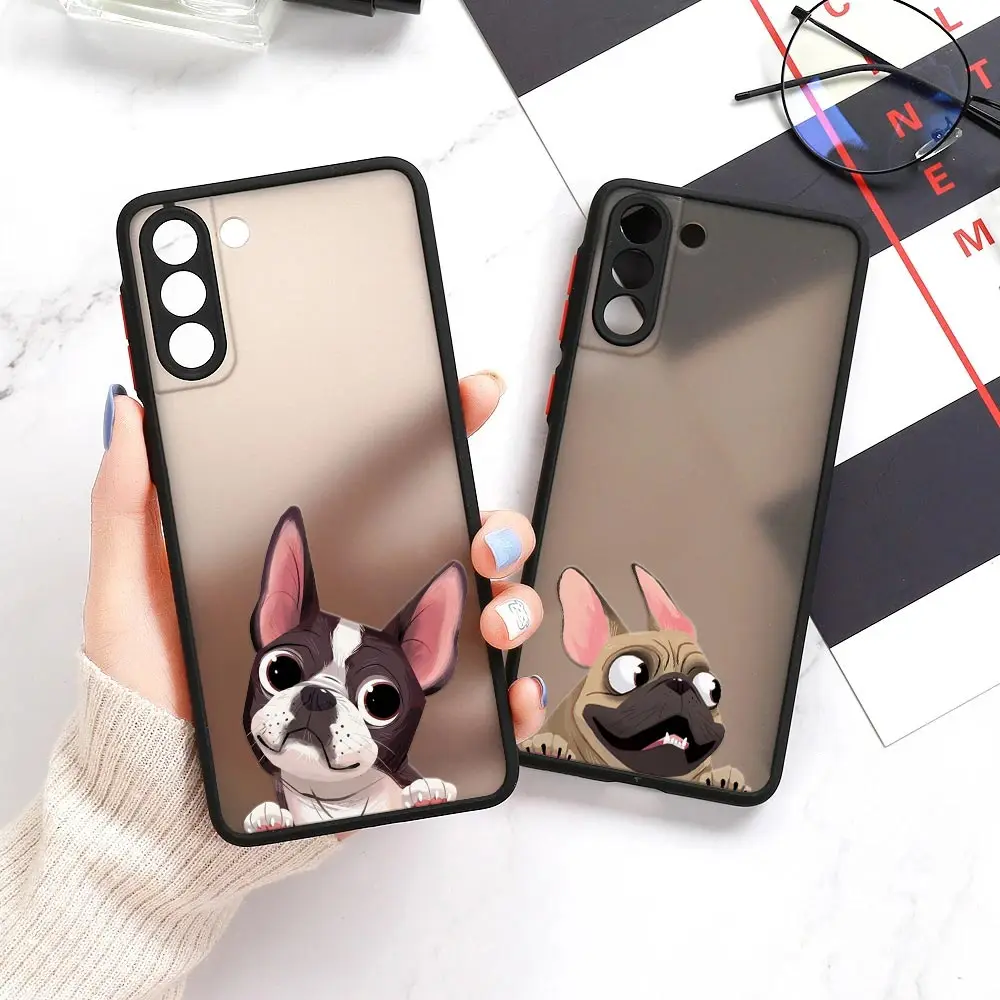 Boston Terrier Pug Dog French Bulldog S23 Ultra Case For Samsung S24 S22 Ultra Case S23 S21 Plus S20 FE 10 Matte Cover Dachshund