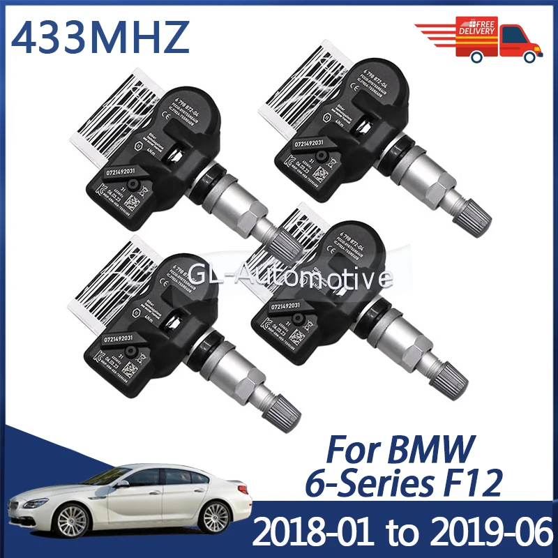 

4PCS Tire Pressure Monitoring Sensor For BMW 6-Series F12 2018-2019 TPMS Sensor 36106890964 6798872 433MHZ