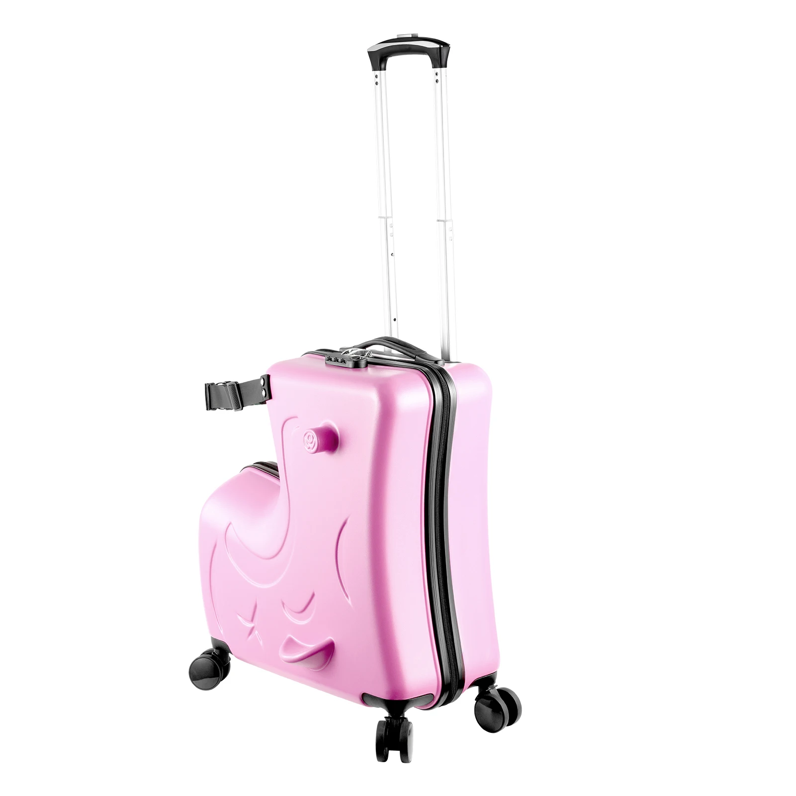 

Toddler Ride on Luggage, Kids Luggage Seat Ride, Kids Travel Suitcase with Safety Belt, Wheels for Toddler Airplane Travel