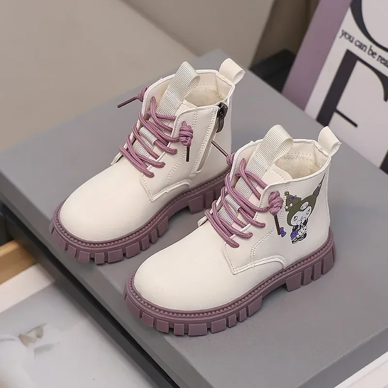 الكرتون سانريو كورومي الفتاة حذاء بوت بطول الكاحل لطيف الأميرة موضة الأطفال الأحذية الجلدية غير رسمية تنوعا الاطفال أحذية بوت قصيرة عدم الانزلاق